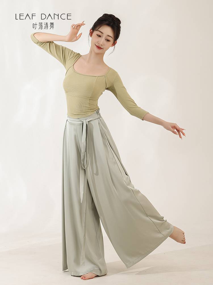 Ye Luo Qing Dance Modern Dance Saton Facial Wide -Legs Pants Professional Training Chinese Dance Performance Classical Dance Pants