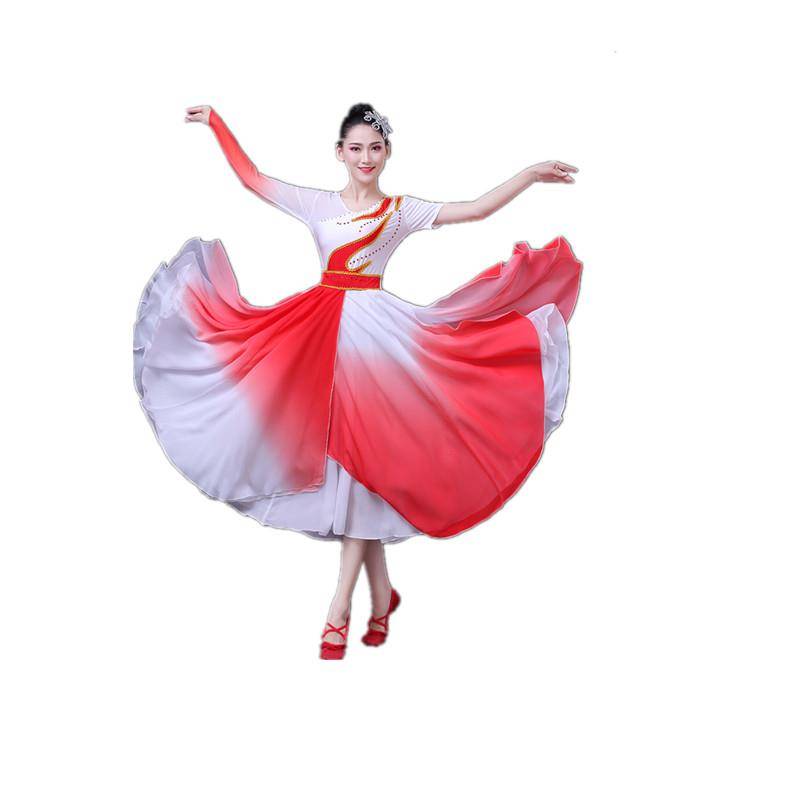 Classical Dance Performance Servant Female Permanent Chinese Ethnic Umbrella Dance Modern Fan Dance Dance Gradient Performance Performance Dance Clothing