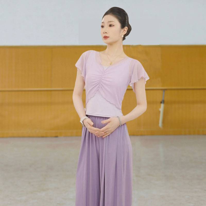Chinese classical dance clothes top female gentle temperament modern dance -shaped physical fitness service adult dance training performance service