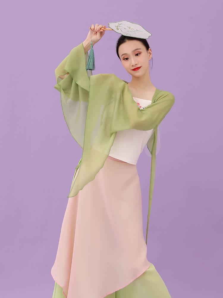 Classical dance clothing female body rhyme gauze, elegant fairy, wearing Chinese dance exercises, ancient style dance clothing performance clothing