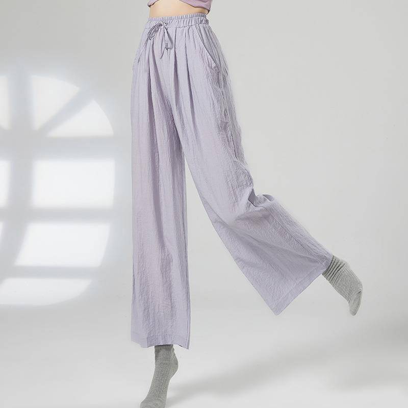 Modern dance exercises with pockets, straight -leg wide -leg pants, cotton, and elegant Chinese dance nation classical dance dance pants
