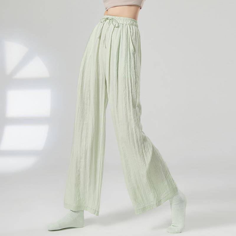 Modern dance exercises with pockets, straight -leg wide -leg pants, cotton, and elegant Chinese dance nation classical dance dance pants