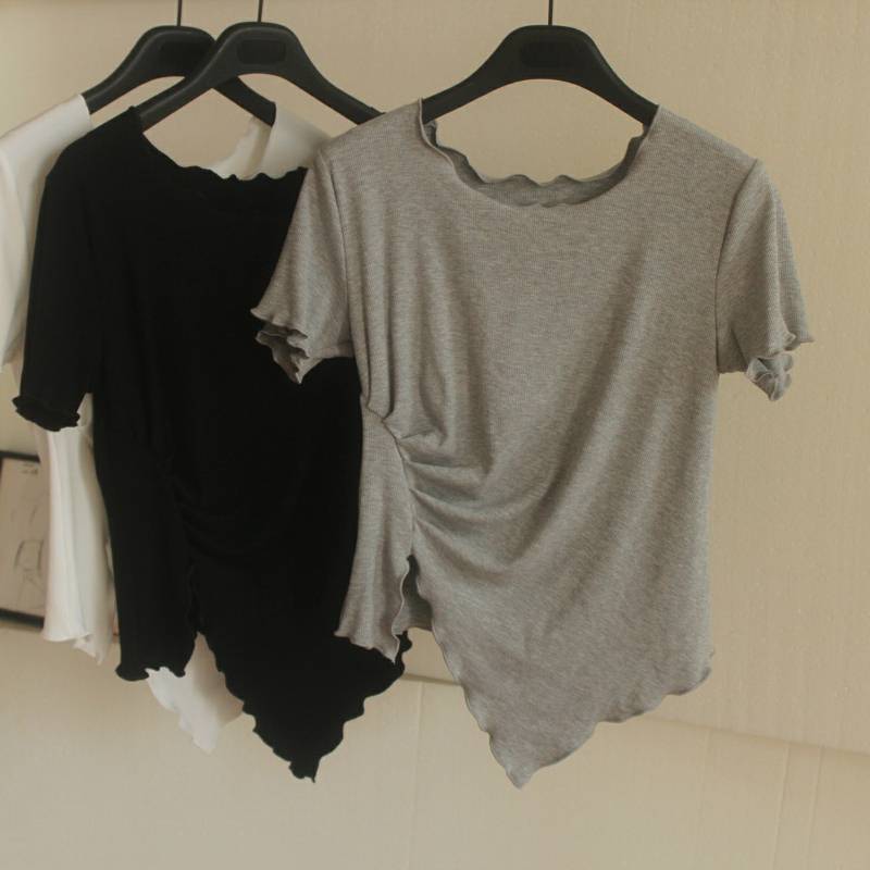 Dance practice service female short -sleeved short -sleeved thin modern dance -shaped top dancing dancing special adult classical dance base training suit