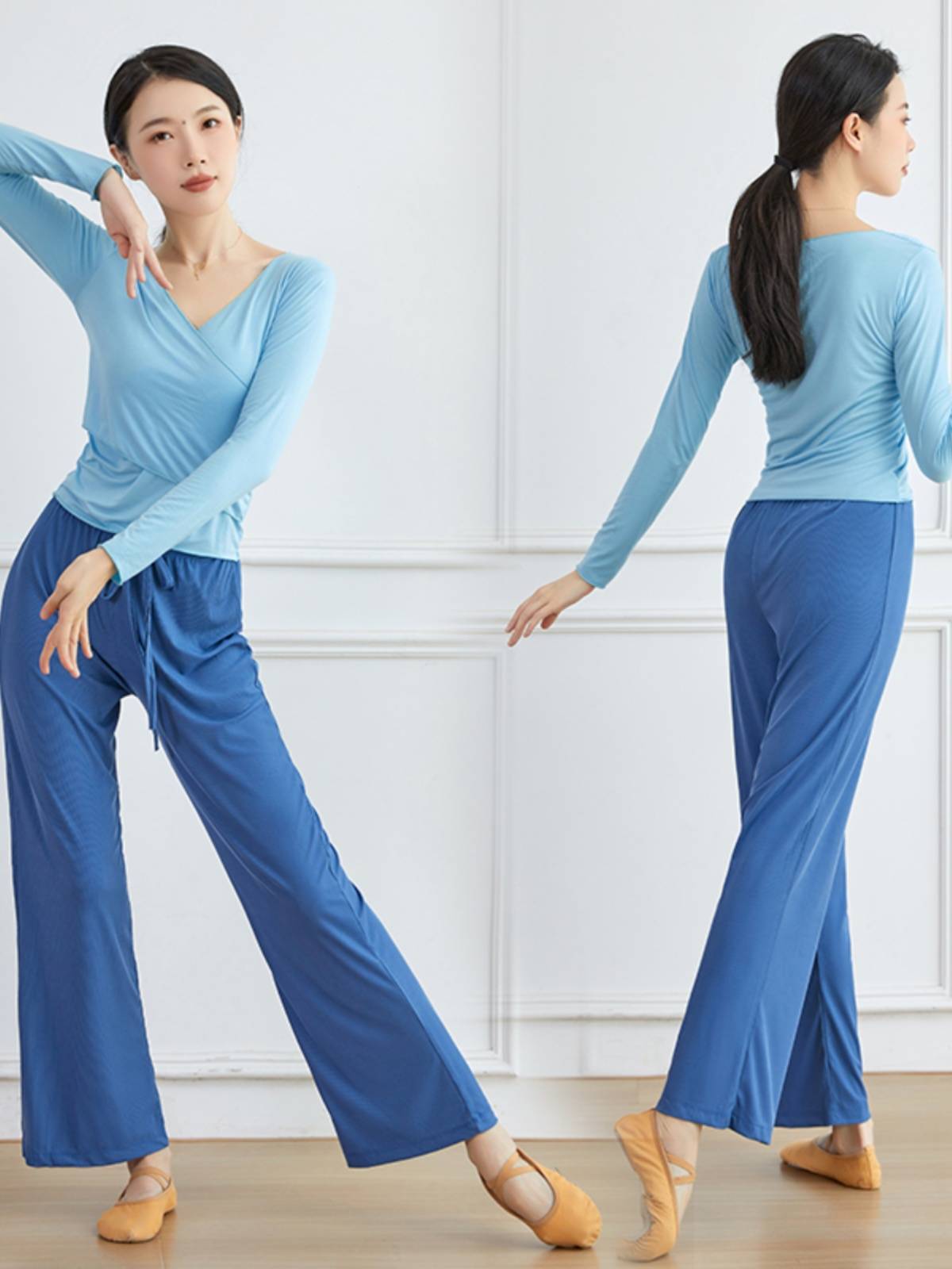 Dance practice service female modern dance service wide -leg pants set Chinese dance dance dancing art test classical dance