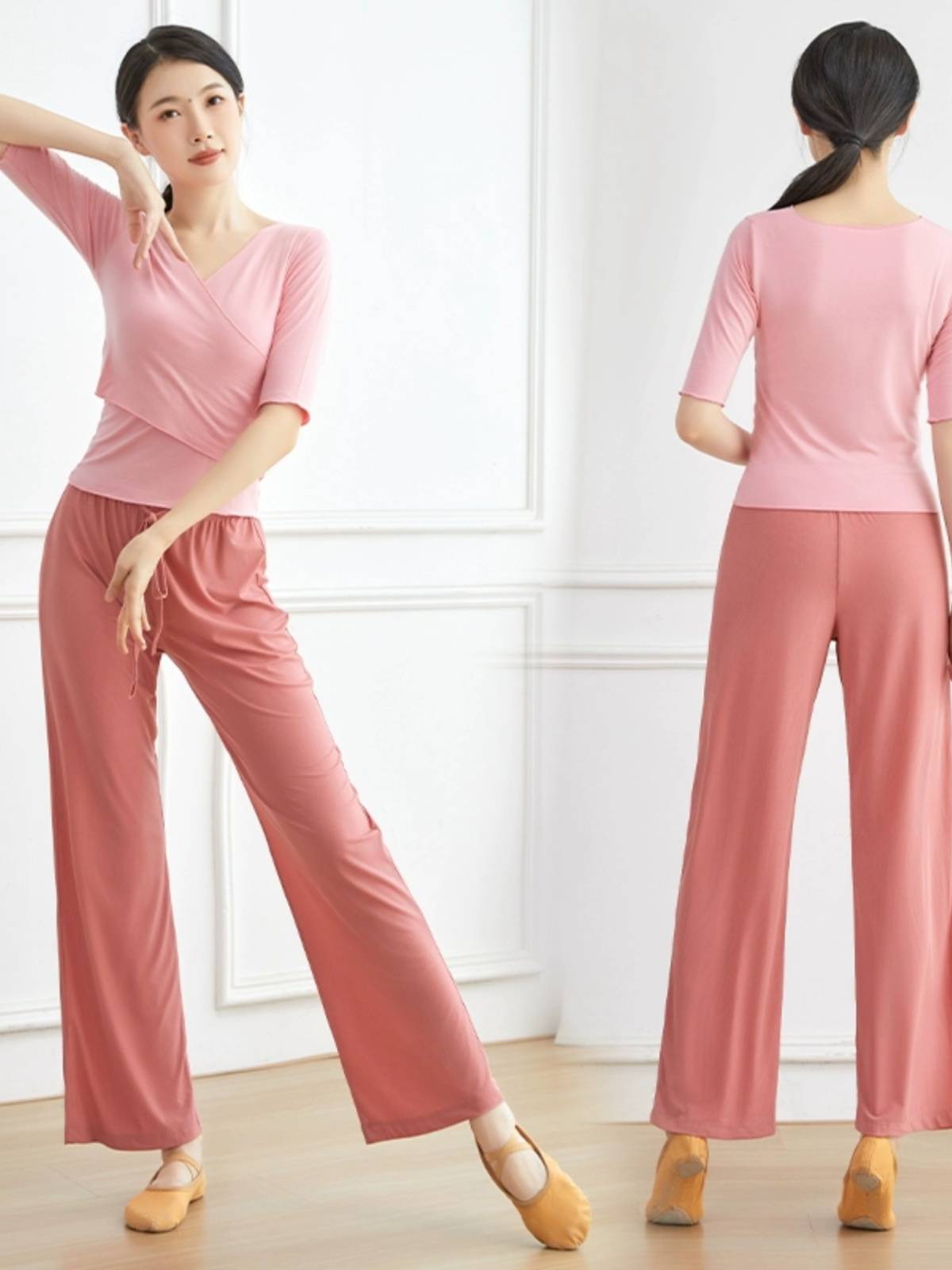 Dance practice service female modern dance service wide -leg pants set Chinese dance dance dancing art test classical dance
