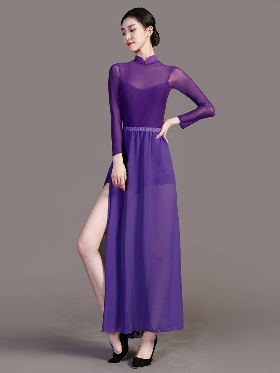 A piece of dance skirt Classical elegant high -tech skirt Chinese modern dance performance big shift skirt practice uniform