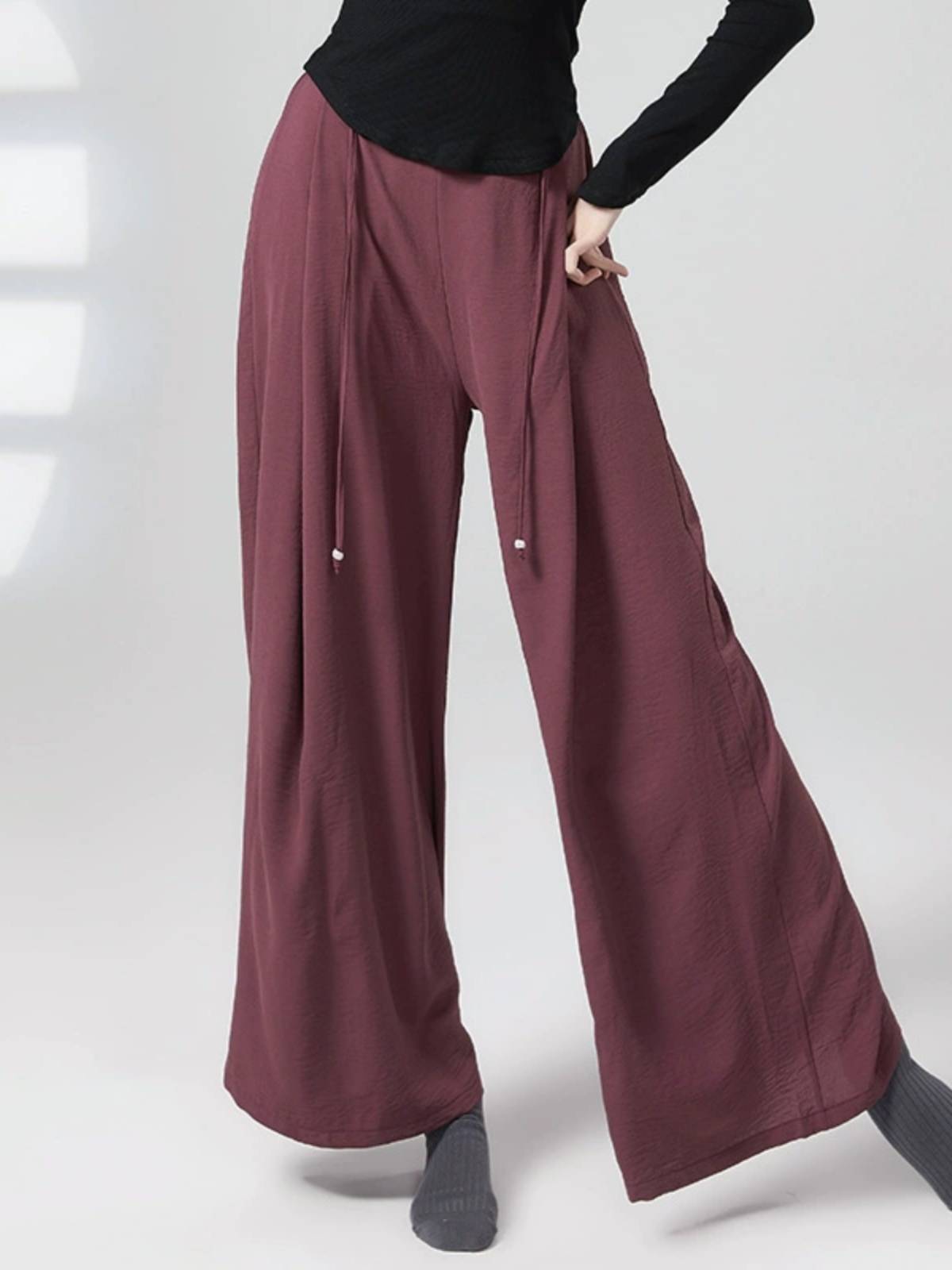 Classical dance exercise girls Women's pants wide -leg pants elegant Chinese dance clothing modern dance teacher straight trousers