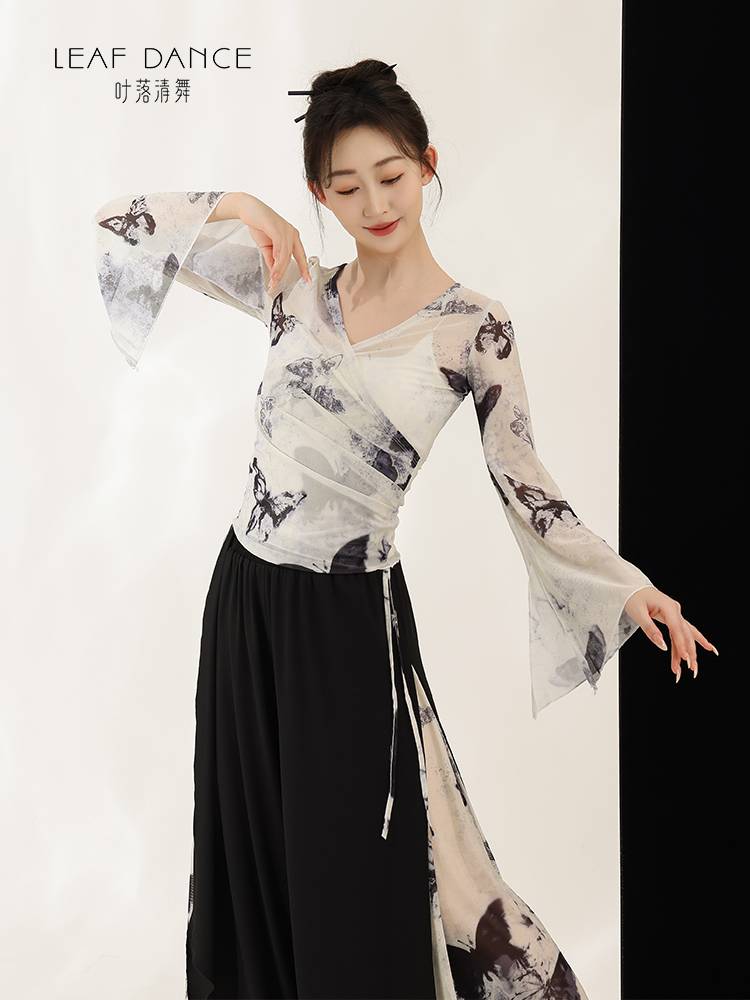 Ye Luo Qing Dance Classical Dance Classical Dance National Feng ink gauze wide -legged shape pants Chinese dance art test dance practice service