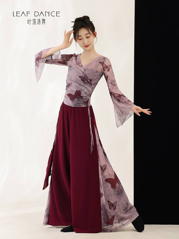 Ye Luo Qing Dance Classical Dance Classical Dance National Feng ink gauze wide -legged shape pants Chinese dance art test dance practice service