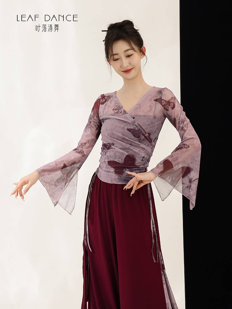 Ye Luo Qing Dance Classical Dance Classical Dance National Feng ink gauze wide -legged shape pants Chinese dance art test dance practice service