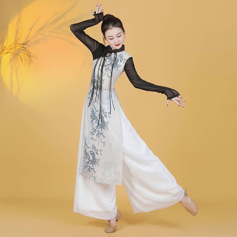 The new classical dance improved cheongsam Chinese dance service female practice service adult dance performance service performance service wide -leg pants