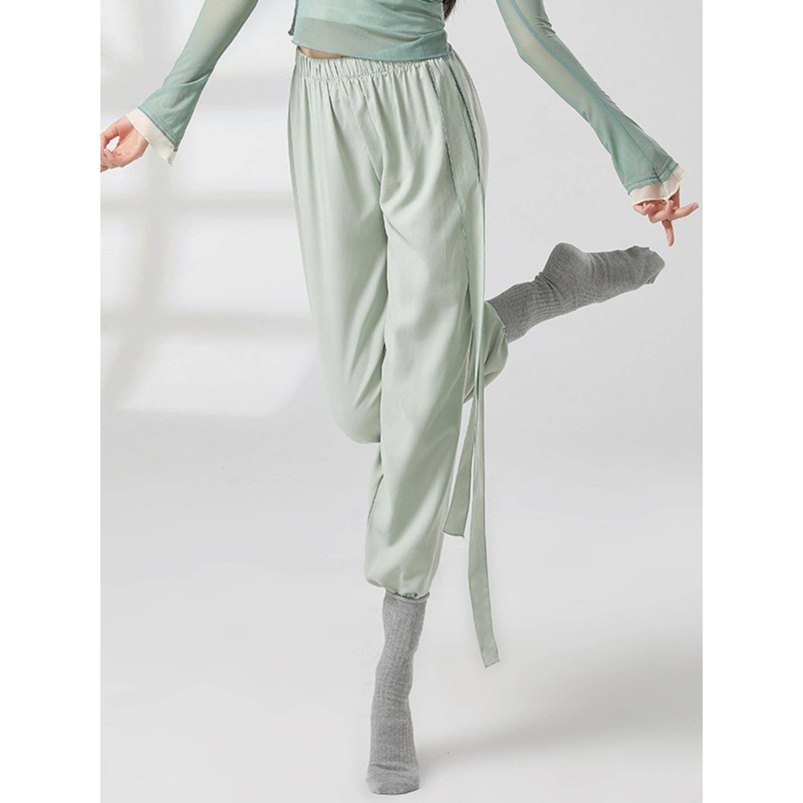 Modern dance pants girls thin shape, beam of straight pants, loose casual practice pants Chinese dance classical dance