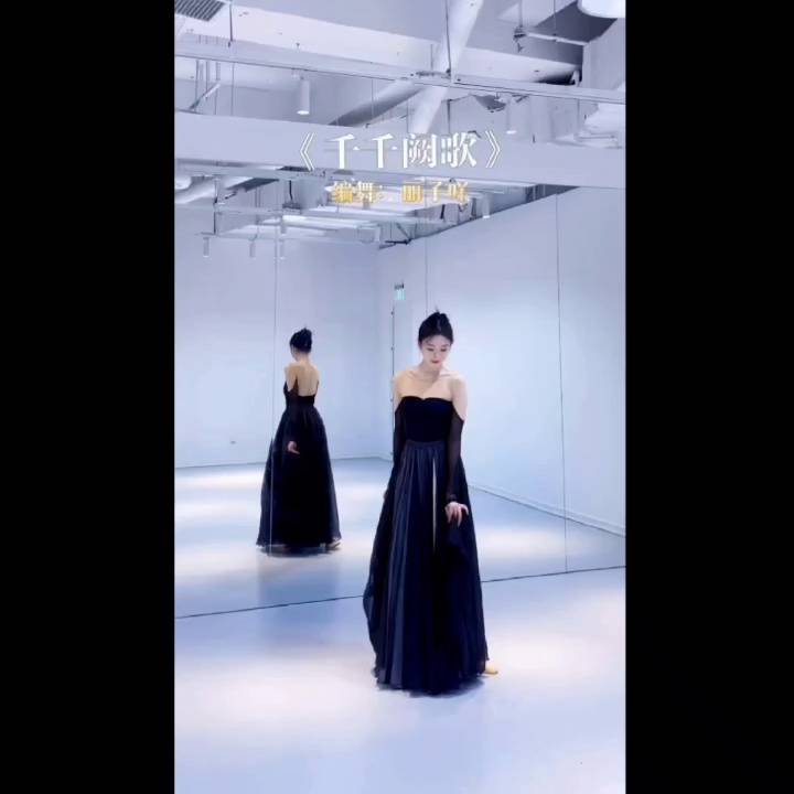 Classical Dance 720 degrees big skirt female thousands of songs black and white double -layer Chinese style modern dancers world dance service