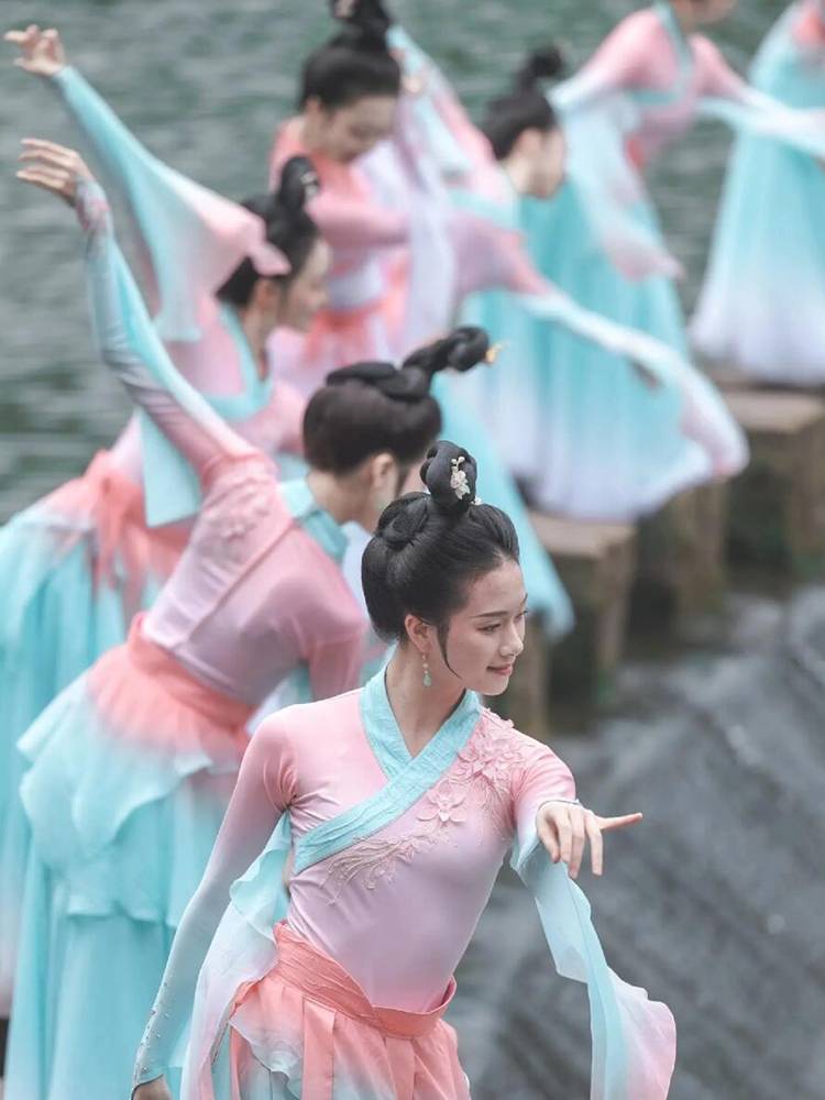 Calling fish Qing song dance clothes, the same art test big skirt classical dance Classic dance, showing the girl elegant Chinese style clothing
