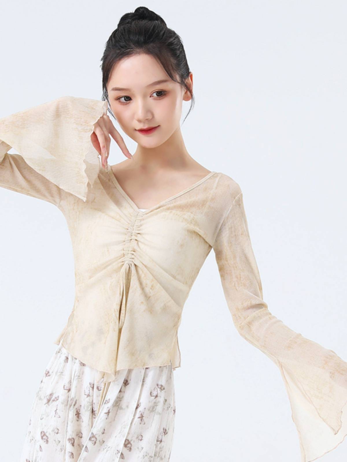 Dance practice service women's new modern dance body rhyme gauze -shaped performance shows thin training classical dance clothing