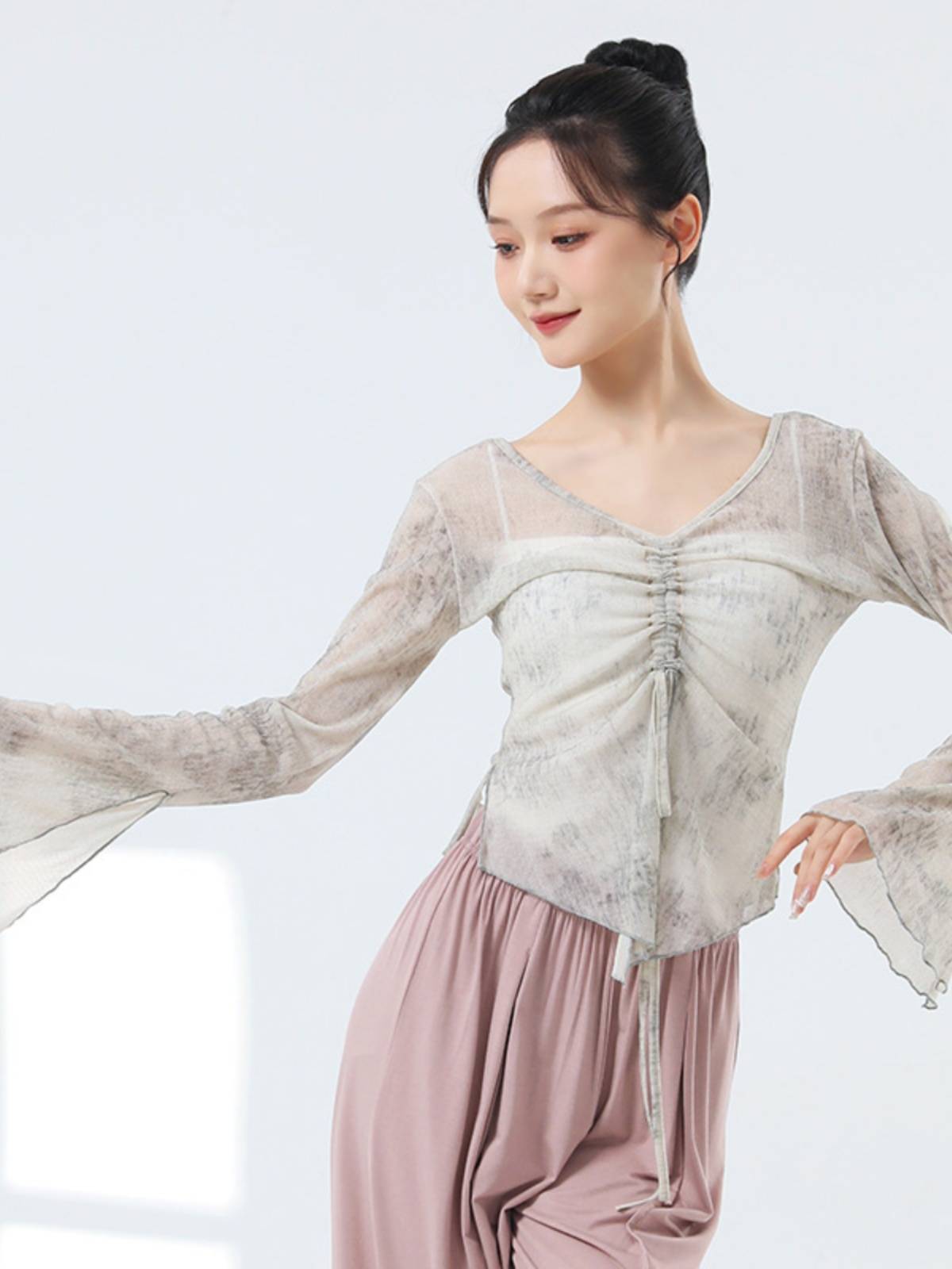 Dance practice service women's new modern dance body rhyme gauze -shaped performance shows thin training classical dance clothing