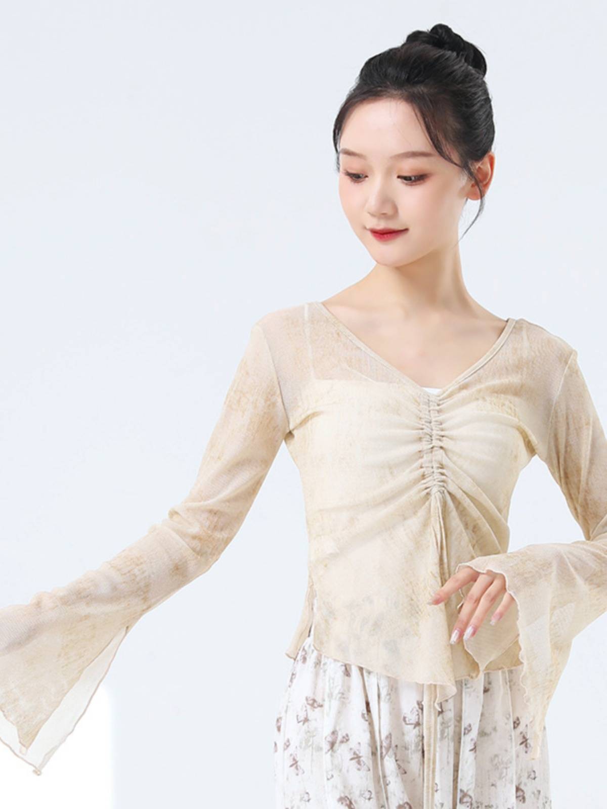 Dance practice service women's new modern dance body rhyme gauze -shaped performance shows thin training classical dance clothing
