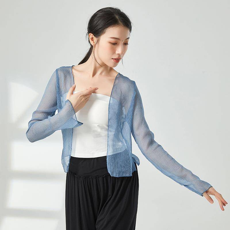 Classical dance clothing body rhyme gauze performance clothes, practice, dance, clothing performance clothing tea art elegant cardigan