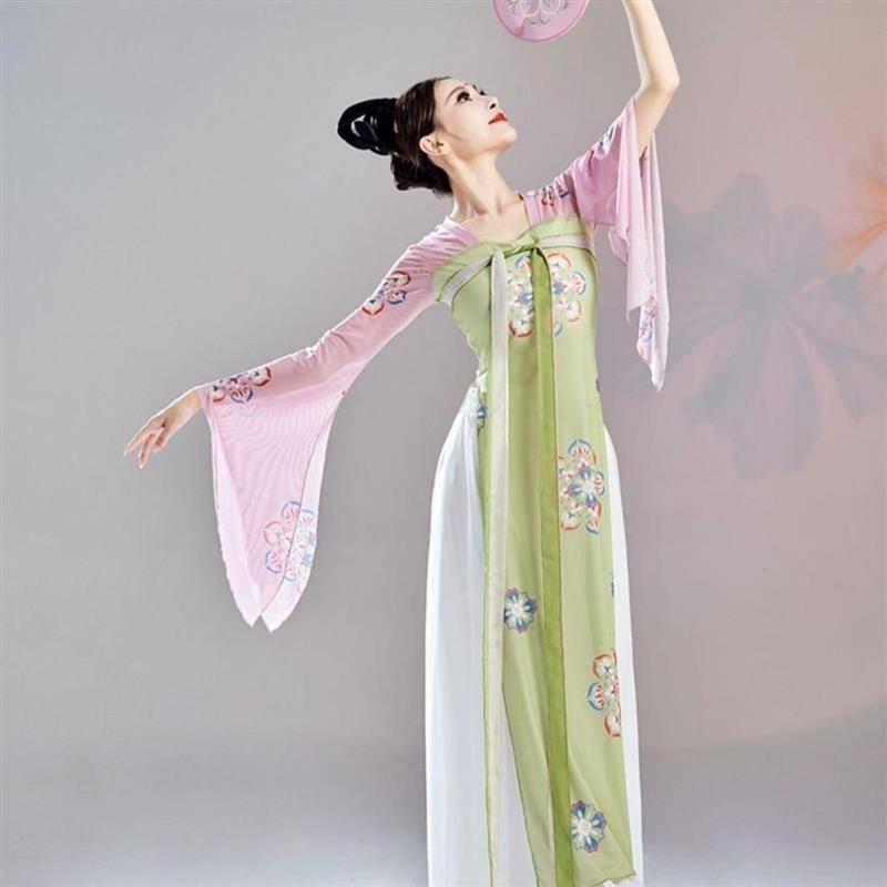 Hanfu Classical Dance Practice Female Loose Chinese Dance Modern National Dance Clothing Wide -leg Pants Performing Costumes