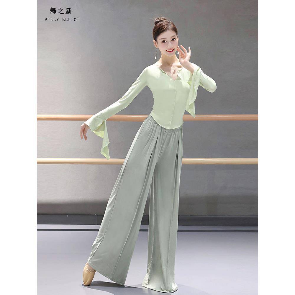 Classical dance new top dance practice service adult shape long -sleeved modern dance clothes Chinese dance autumn and winter clothing