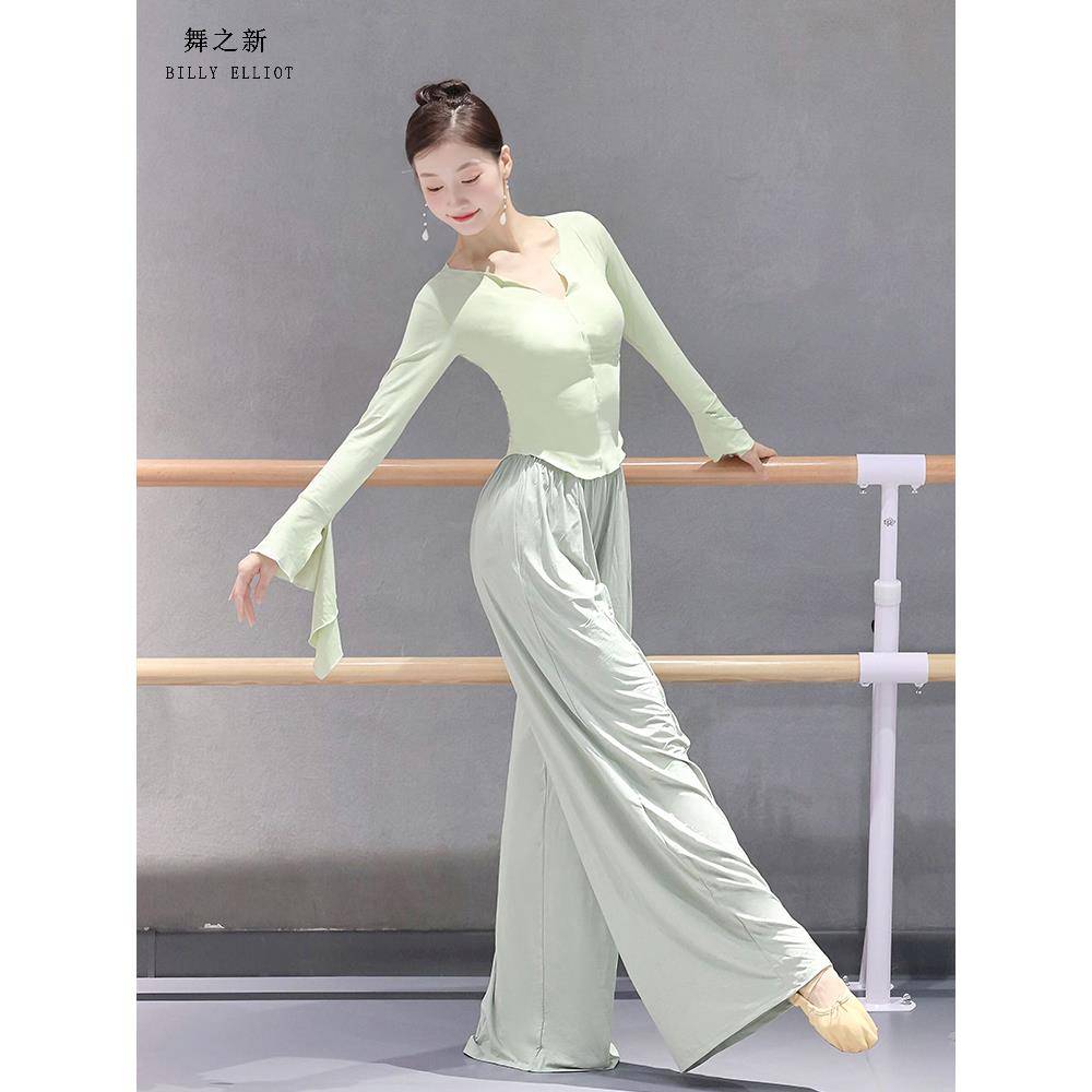Classical dance new top dance practice service adult shape long -sleeved modern dance clothes Chinese dance autumn and winter clothing