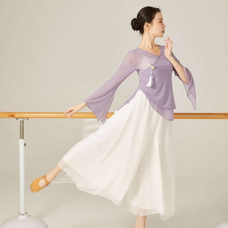 Classical dance yarn clothes rhyme new performance service girl elegant Chinese style fairy training skills dance dance top girl