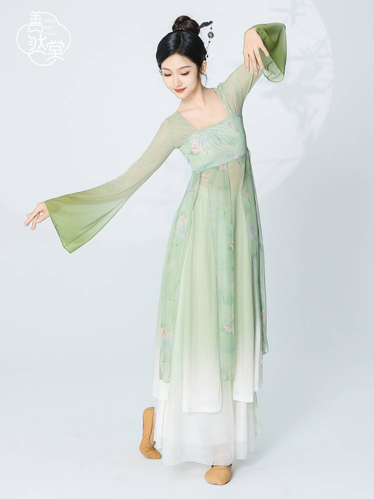 Shan Rantang Classical Dance Service Female Permanent Practice Server Chinese Dance Confucian Dance Dress Towel Straight Performing Hanfu Summer