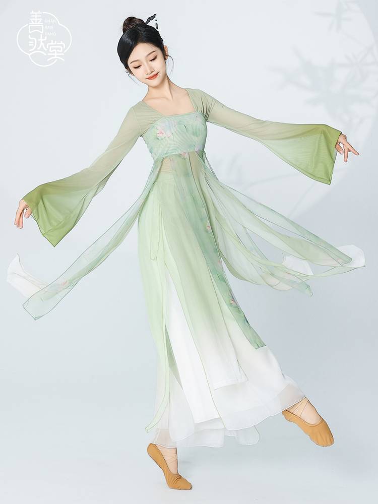 Shan Rantang Classical Dance Service Female Permanent Practice Server Chinese Dance Confucian Dance Dress Towel Straight Performing Hanfu Summer
