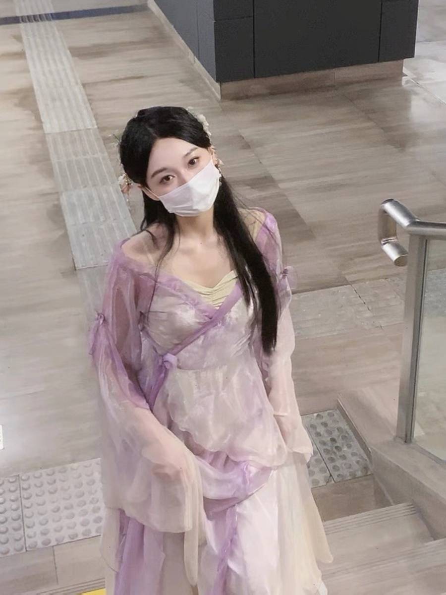 Classical dance clothing girl elegant clothing body rhyme yae showing vine flower is a big left left and the same fairies