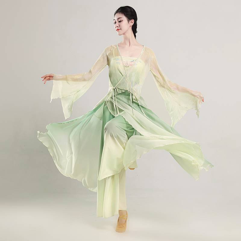 Classical dance clothing professional practice service national style elegance and elegant gauze Chinese dance performance table acting test clothing
