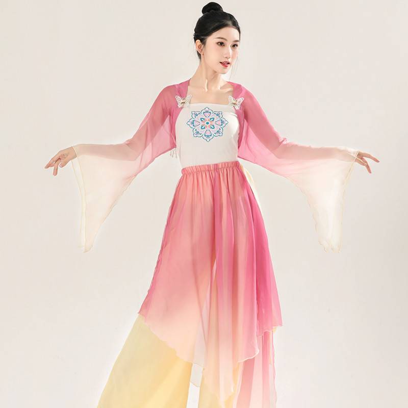 Factory selling classical dance clothes body rhyme butterfly gradient Spring spinning e -clothing female elegant training skills Chinese dance