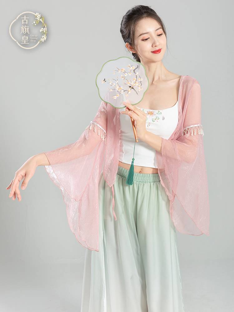 Ancient Banner Emperor Classical Dance Practice National Dance National Dance Gradm -changing Watch Drives Loose Naoka Chiffon Wide Pants
