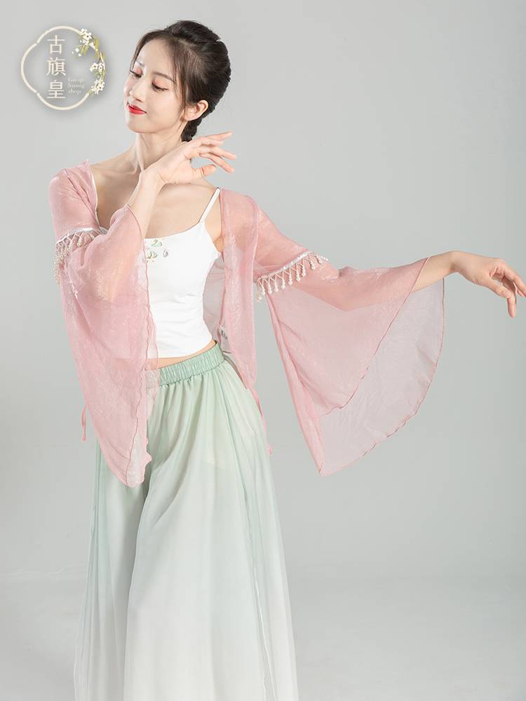 Ancient Banner Emperor Classical Dance Practice National Dance National Dance Gradm -changing Watch Drives Loose Naoka Chiffon Wide Pants