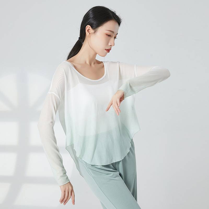 Classical dance body rhyme dance gauze training performance show elegant gradient loose top modern dance practice service girl