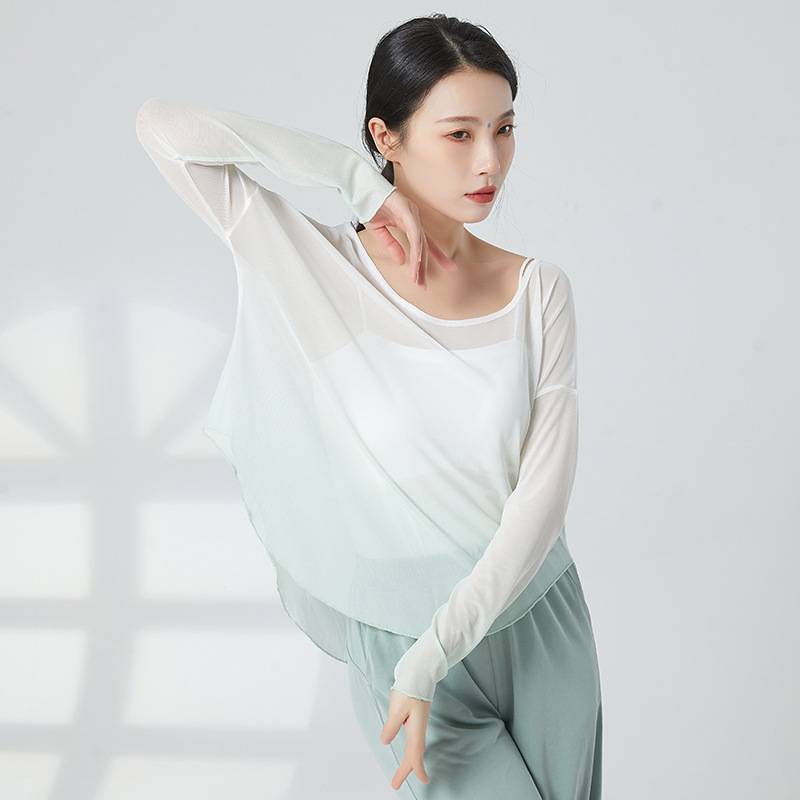 Classical dance body rhyme dance gauze training performance show elegant gradient loose top modern dance practice service girl