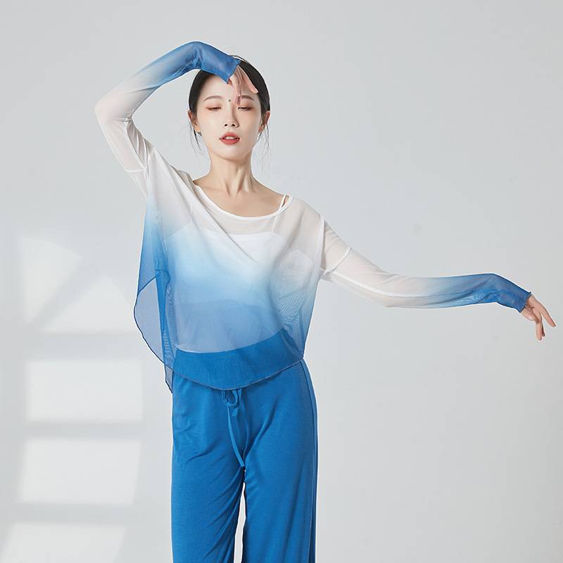 Classical dance body rhyme dance gauze training performance show elegant gradient loose top modern dance practice service girl