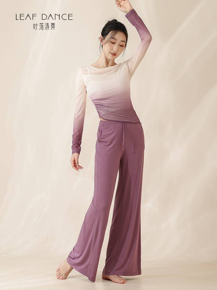 Ye Luo Qing Dance Classical Dance Series Rhymes Gradient Long -sleeved Jacket Chinese Dance Girl Modern Dance Practice Form Switching