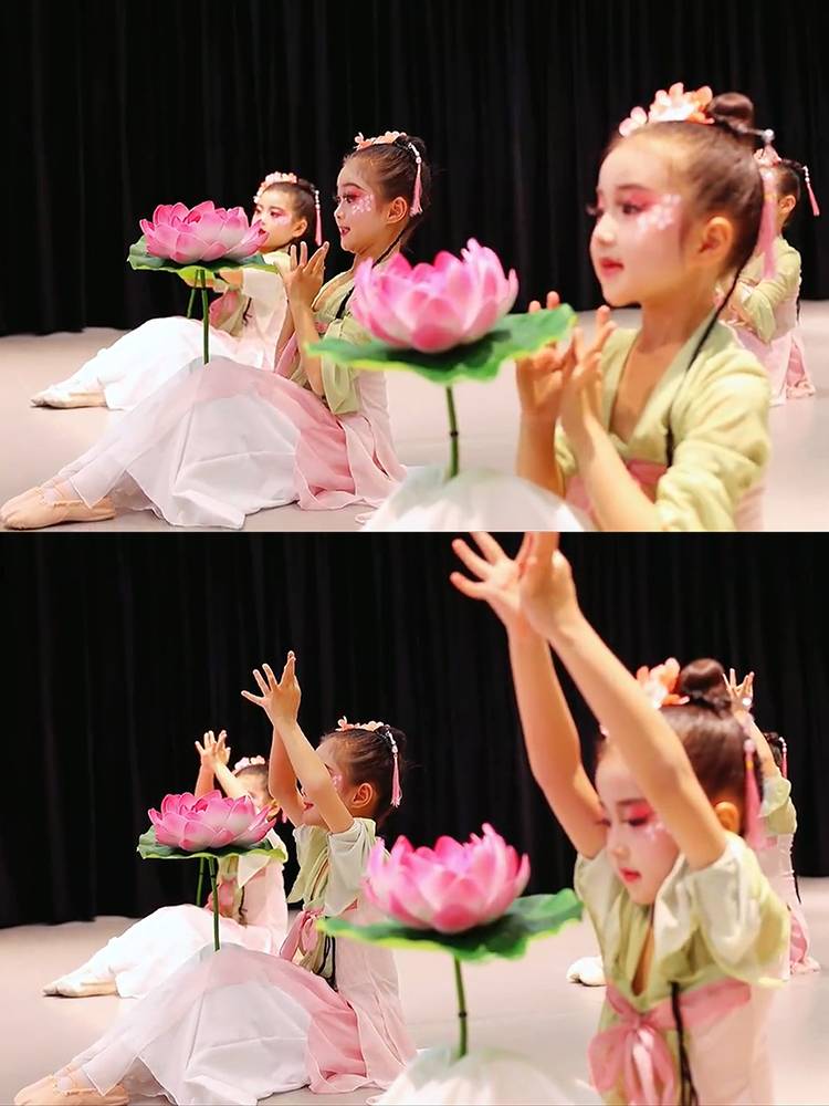 Children's dance Hanfu fish play Lotus leaf picked Lotus Shangchun Mountain Lotus Proposal children's elegant classical dance performance service
