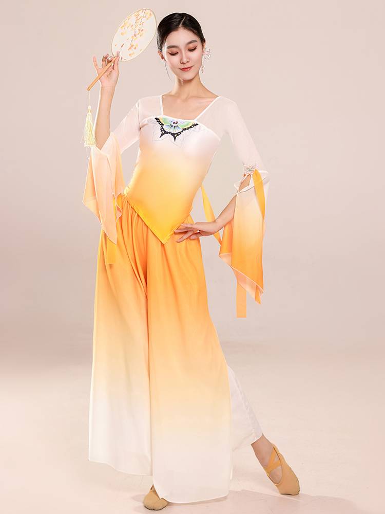 Classical Dance Clothing Gradient Drivers Butterfly Fairy Fairy Top Top Top Rhyme Server Chinese Dance Dance Spring and Autumn Fold