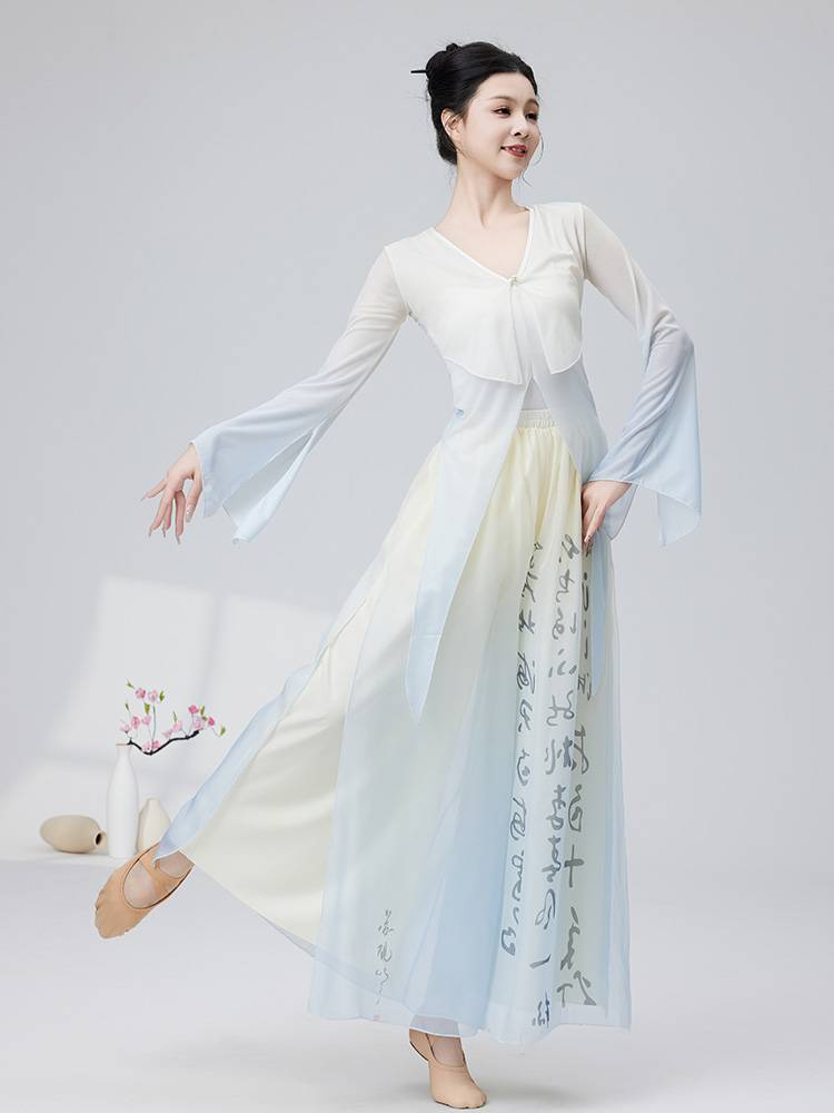 2024 Classical Dance Clothing Gradient Net Eyes and Endless Rhymes Dance Dance Chinese Dance Flowing Performance Dance Server Women