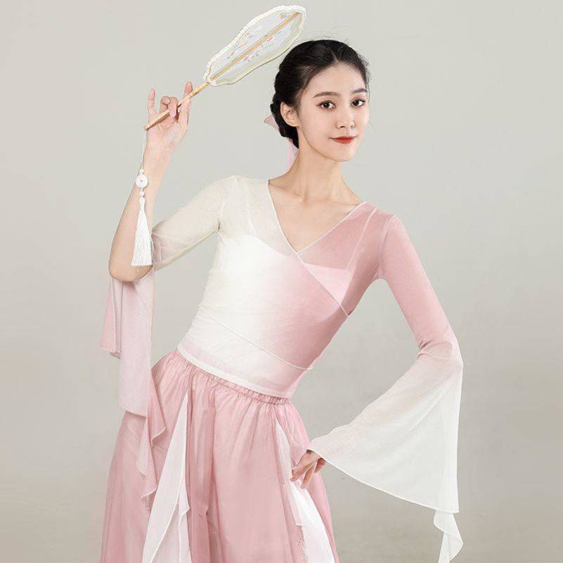 Net Red Apocked Classical Dance Dance Clothes Gradient Nets Towers Petal Pet Package Set Chinese Dance Ferry Fairy Qi Art Examination