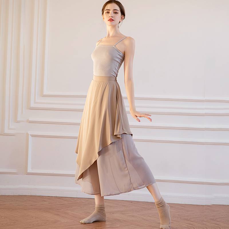 Modern dance service female Chinese dance loose elegant chiffon skirt pants shape classical dance performance service practice wide -leg pants