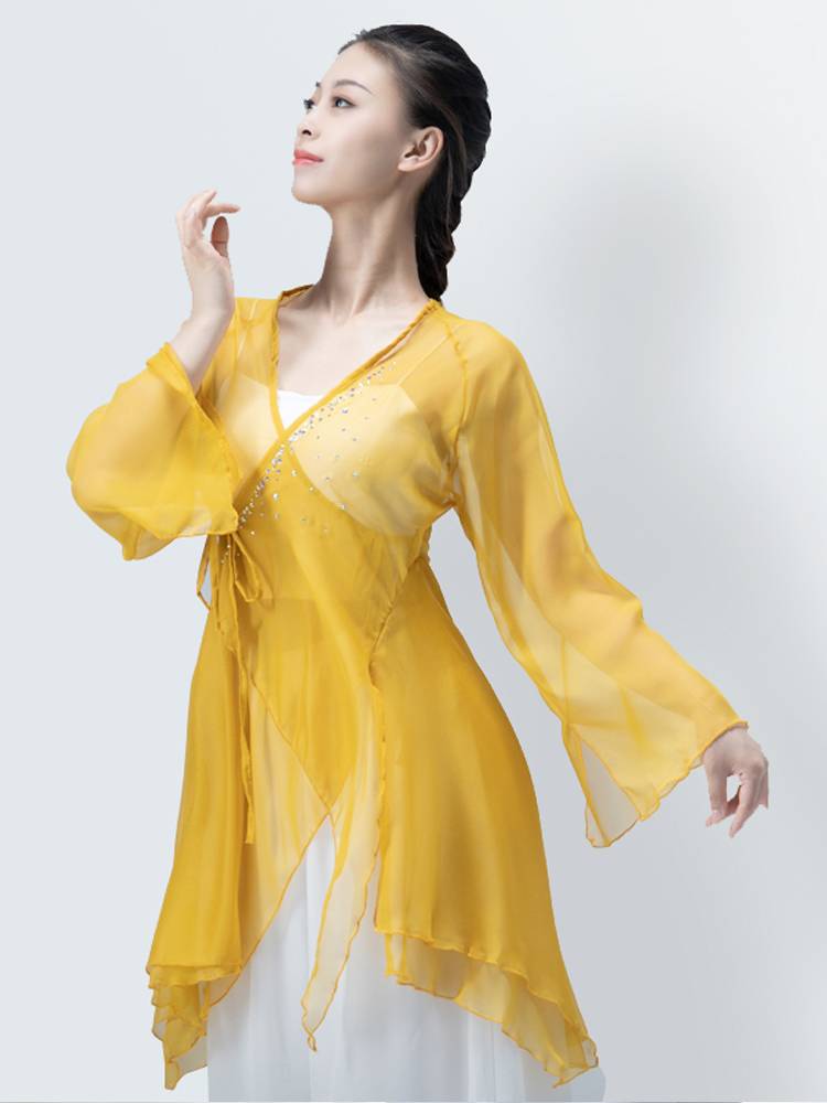 Classical dance clothing female elegant gauze drill drilling Chinese style super immortal body rhyme. Female adult performance clothing