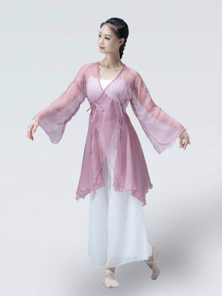 Classical dance clothing female elegant gauze drill drilling Chinese style super immortal body rhyme. Female adult performance clothing