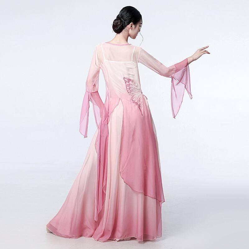 Classical Dance Server Body Rhyme Butterfly Gradient Spring Spring Sleeping Female Permaneous Training Foundation Chinese Dance Performance Service