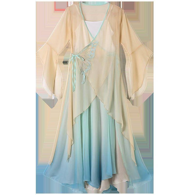 Classical Dance Server Body Rhyme Butterfly Gradient Spring Spring Sleeping Female Permaneous Training Foundation Chinese Dance Performance Service