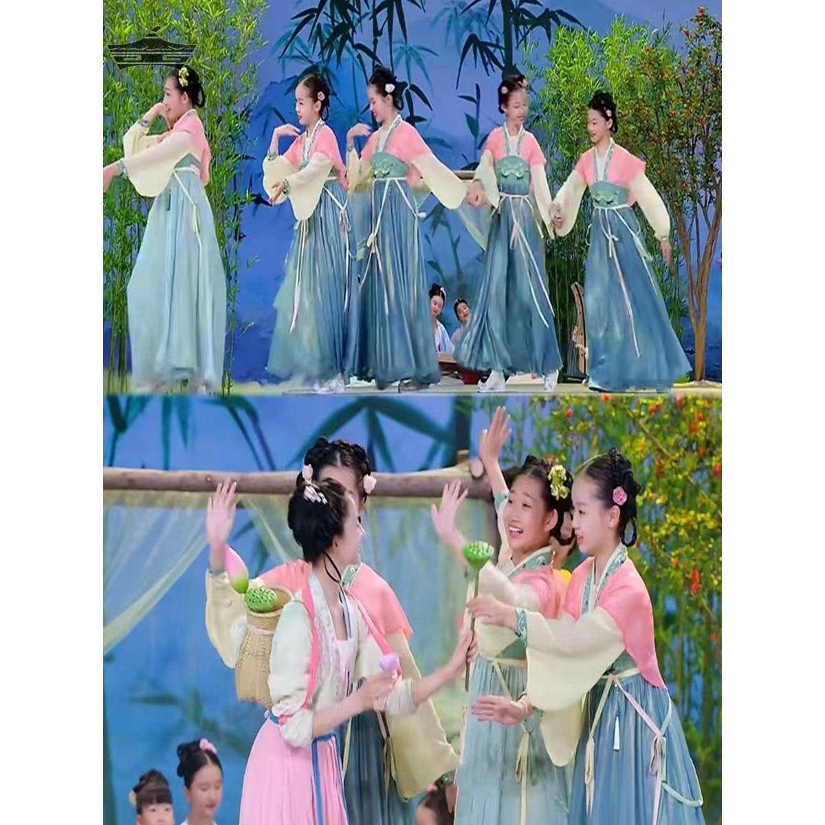 Children's classical dance, Xia Ruan Lang, returned to Man Tingfang, performed Chinese style new costume performance clothes, skirts