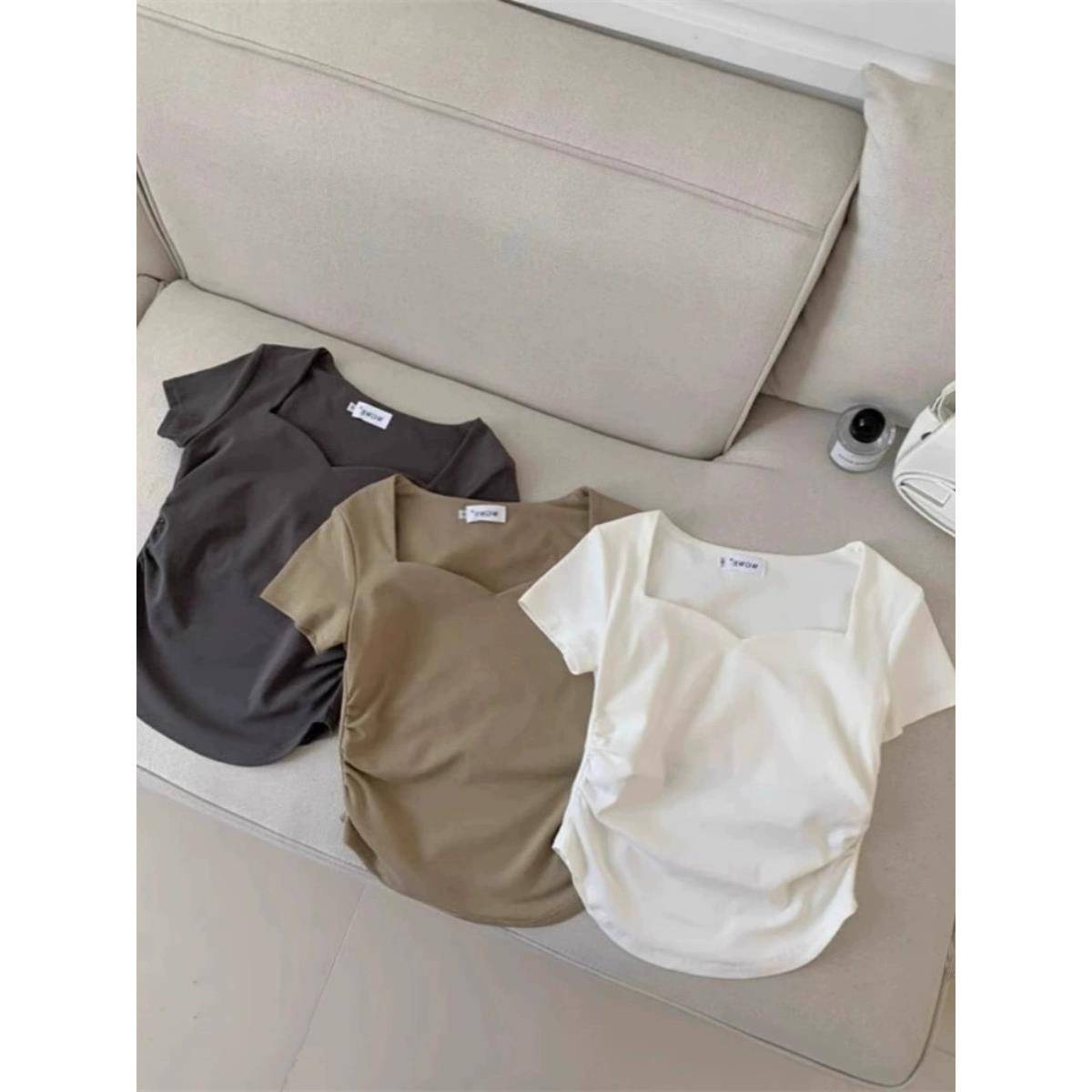 Modern dance service shirt short -sleeved female adult -shaped physical fitting dancing special Chinese classical dance base training suit