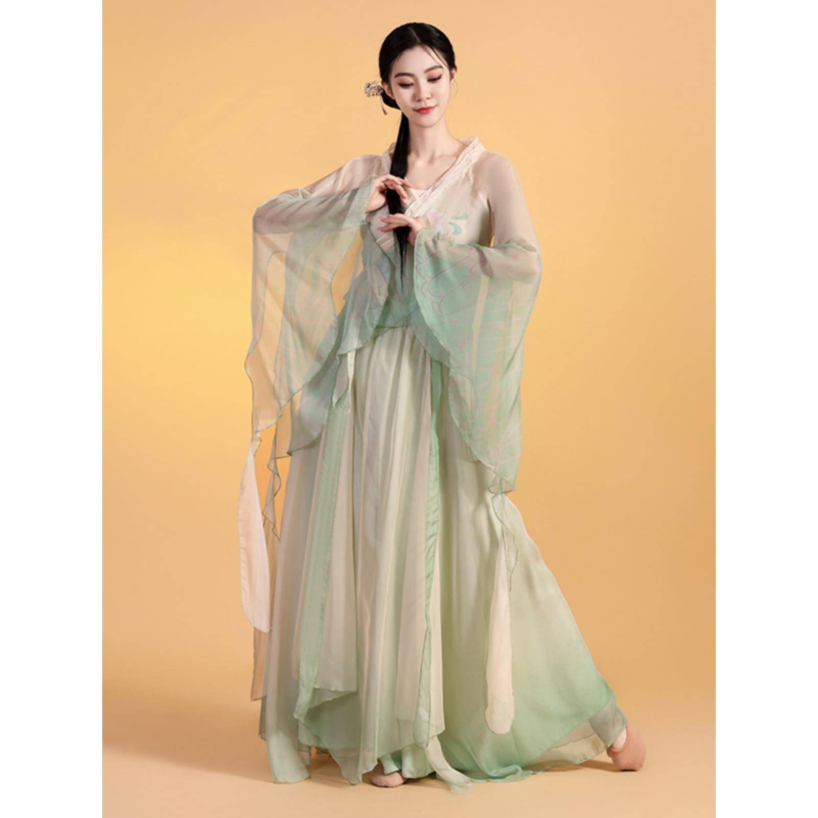 Classical dance clothing butterfly gradient elegant fairy new style beautiful yarn girl skirt pants Chinese dance exercise performance clothing