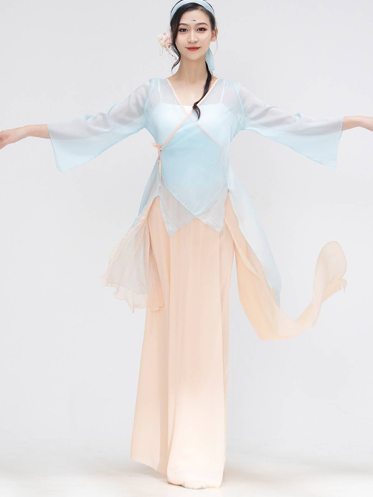 Classical dancing top female national style performance clothing set Chinese dance ancient gauze jacket practice dance dance clothing
